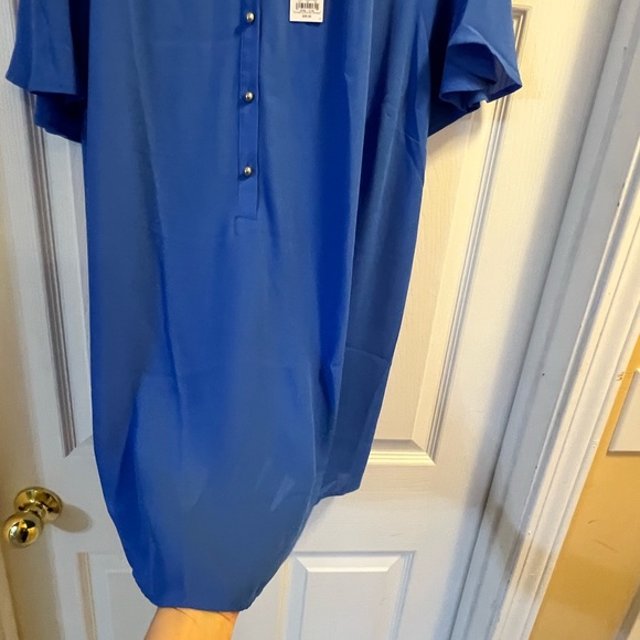 2X Blue Apt. 9 Brand New Top With Tags Flutter Short Sleeve Button Down Blouse - Picture 6 of 10
